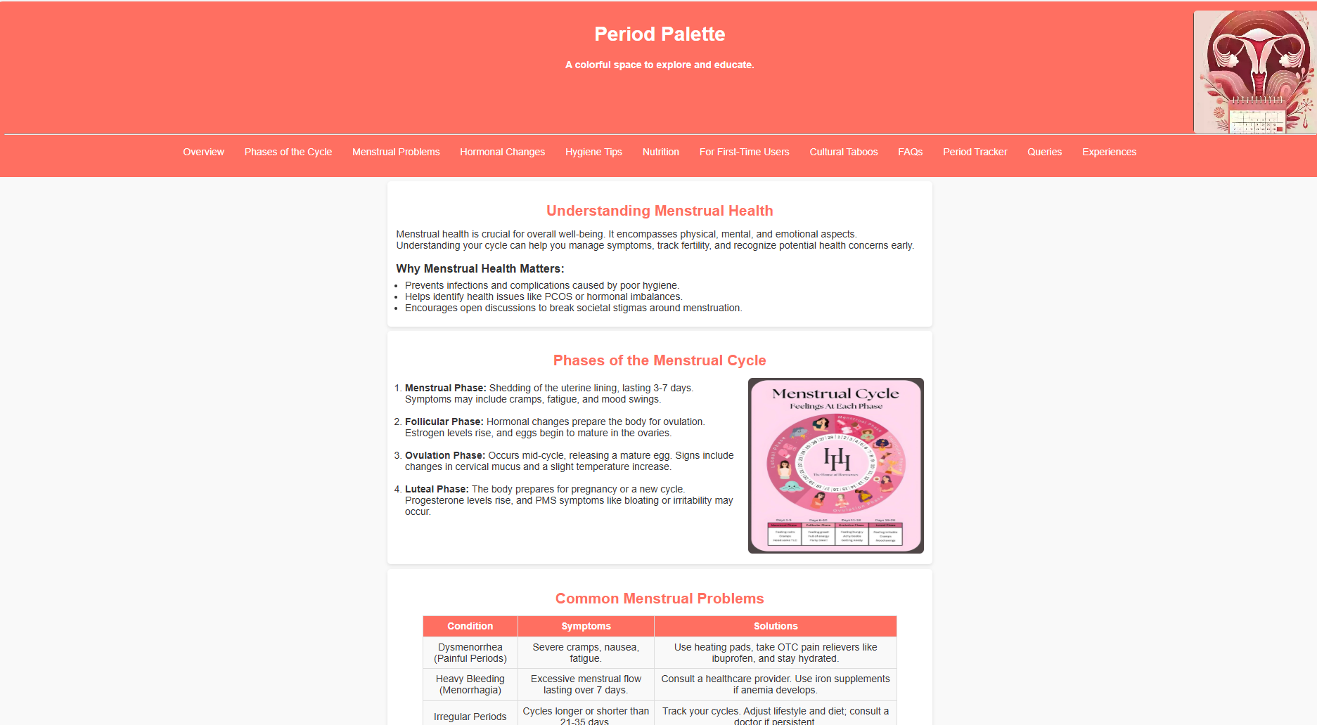 Menstrual Health Website